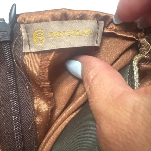 Long Sleeve V-Neck Satin Maxi Dress in Rust - Picture 8 of 8